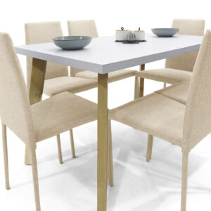 Set Comedor Lyon 6 Puestos Tela Beige 3 Set Comedor Lyon 6 Puestos Tela Beige
